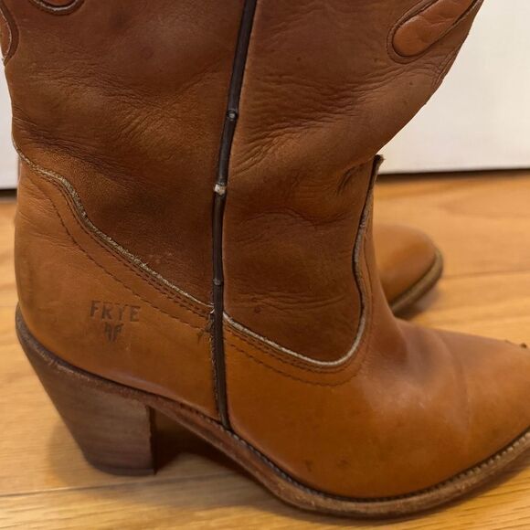 FRYE 7075 Genuine Leather Western Boots Acorn Women’s Size 6 - Picture 5 of 10